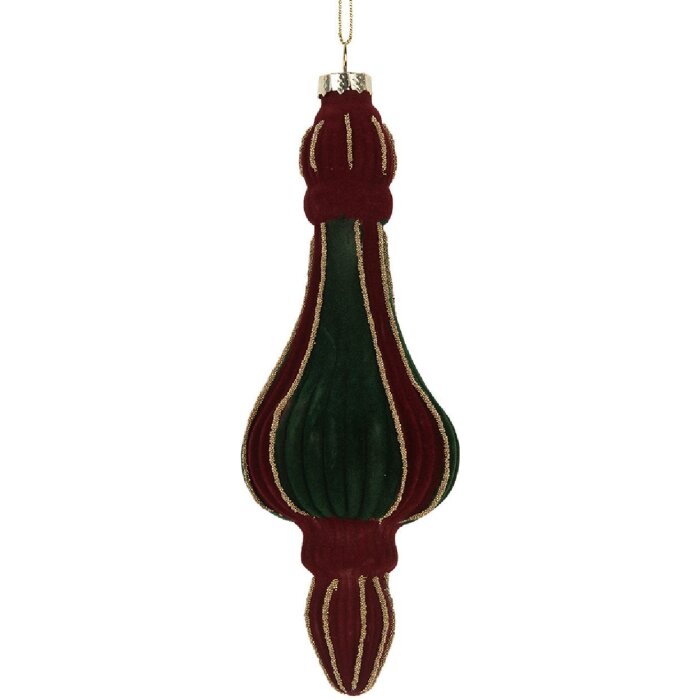 Clayre & Eef 6GL5235 Christbaumkugel Ø 6x17 cm Rot-Grün