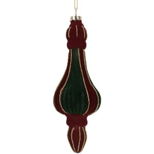 Clayre & Eef 6GL5235 Christbaumkugel Ø 6x17 cm Rot-Grün