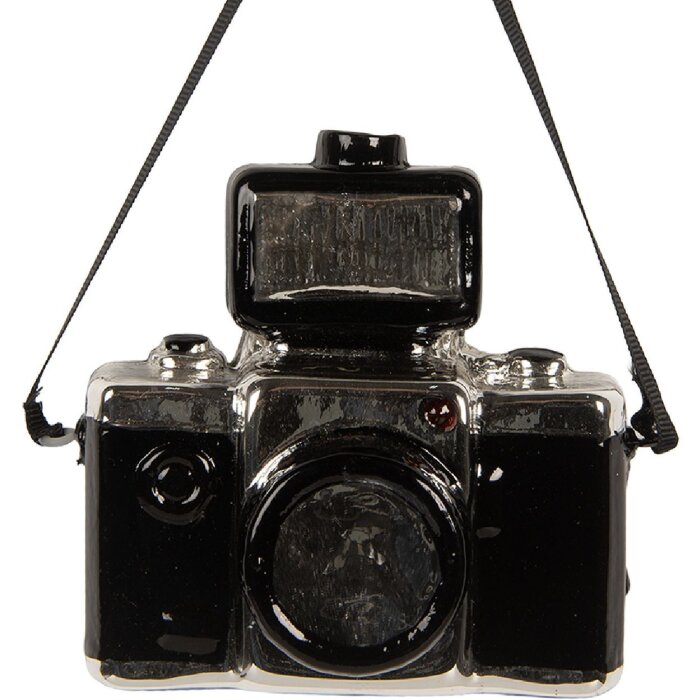 Clayre & Eef 6GL5242 Weihnachtsanhänger 9x5x9 cm Silberfarben und Schwarz