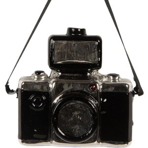 Clayre & Eef 6GL5242 Weihnachtsanhänger 9x5x9 cm Silberfarben und Schwarz