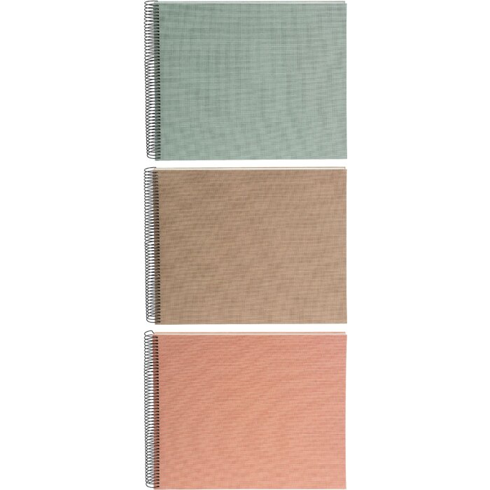 Album spiral Goldbuch Summertime 35x30 cm, cu coperți din lână în culori Apricot, Maple sau Sage Green
