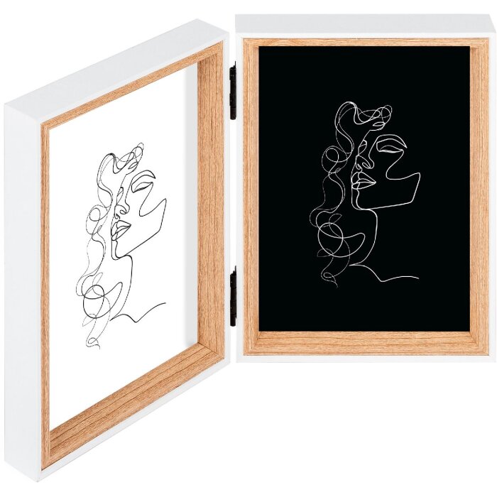 Walther Silhouette Ramă Foto Dublă Alb/Natural Lemn