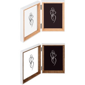 Walther Silhouette Ramă Foto Dublă Alb/Natural Lemn