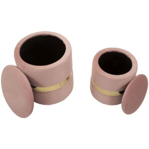 Mauro Ferretti Sitzhocker 2 teilig Set Sheffild Ø 37x42 Ø 28x35 cm rosa