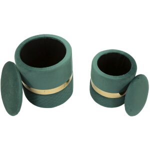 Set de 2 scaune Mauro Ferretti Sheffild, verde cu spațiu de depozitare