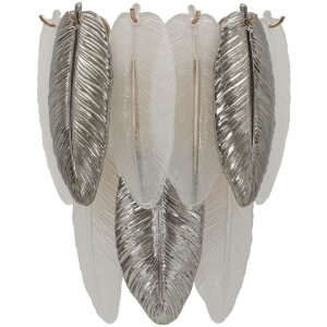 Mauro Ferretti Wandleuchte Leafy Glas Eisen silber...