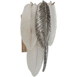 Mauro Ferretti Wandleuchte Leafy Glas Eisen silber...