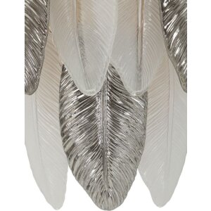 Mauro Ferretti Leafy - Lampă de perete argintiu-alb, sticlă și fier, 3xE14