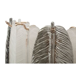 Mauro Ferretti Leafy - Lampă de perete argintiu-alb, sticlă și fier, 3xE14