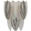 Mauro Ferretti Leafy - Lampă de perete argintiu-alb, sticlă și fier, 3xE14