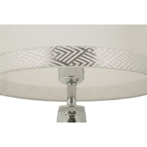 Mauro Ferretti Tischleuchte Tower Eisen Stoff silber weiß Ø 30x54 cm E27