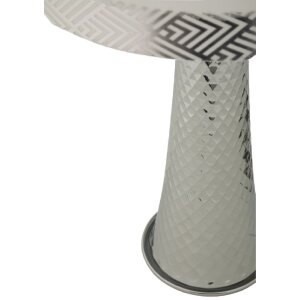 Mauro Ferretti Tischleuchte Tower Eisen Stoff silber weiß Ø 30x54 cm E27