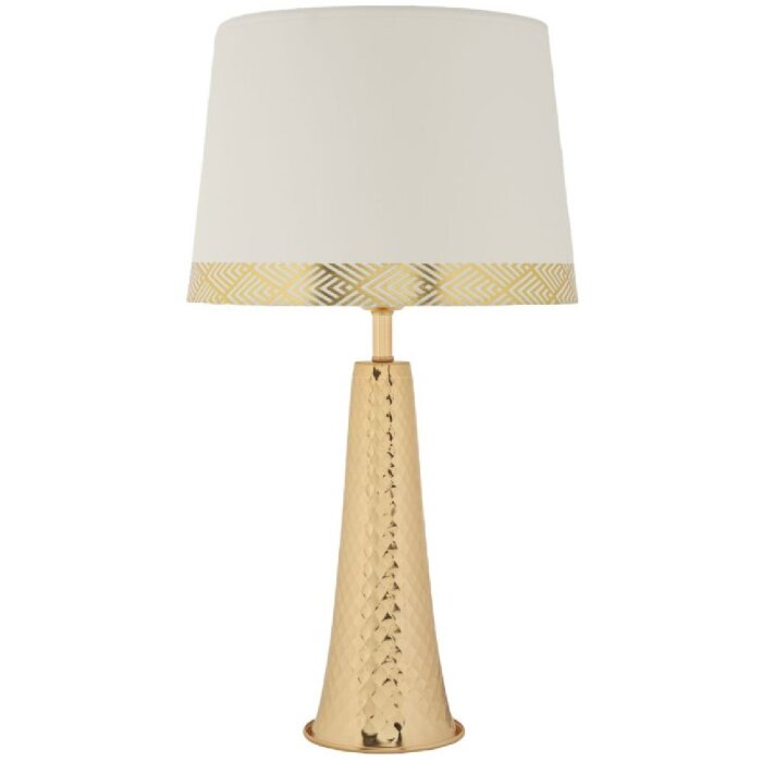 Mauro Ferretti Tischleuchte Tower Eisen Stoff gold weiß Ø 30x54 cm E27