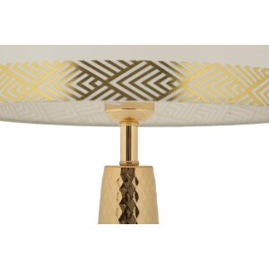 Mauro Ferretti Tischleuchte Tower Eisen Stoff gold weiß Ø 30x54 cm E27