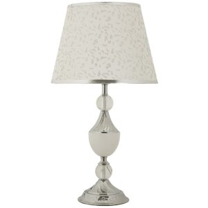 Mauro Ferretti Tischleuchte Kody Eisen Stoff silber...