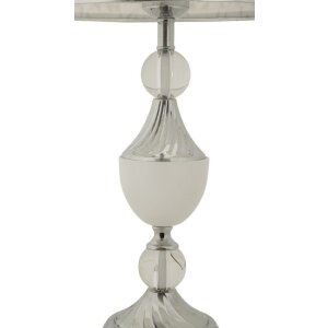 Mauro Ferretti Tischleuchte Kody Eisen Stoff silber...