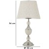 Mauro Ferretti Tischleuchte Kody Eisen Stoff silber weiß Ø 30x54 cm E27