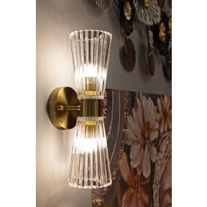 Mauro Ferretti Aplica de Perete Prague Auriu Transparent 11x16x40 cm