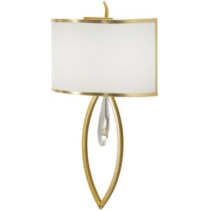 Mauro Ferretti Wandleuchte Vienna Eisen Stoff gold weiß 26x15x50 cm E14