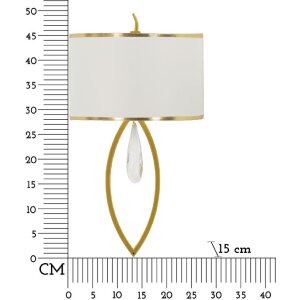 Mauro Ferretti Wandleuchte Vienna Eisen Stoff gold weiß 26x15x50 cm E14