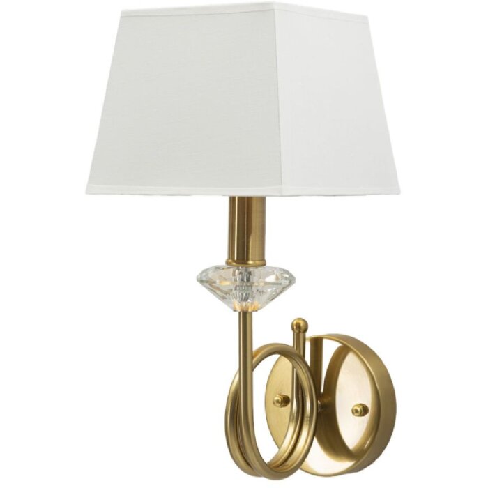 Mauro Ferretti Wandleuchte Salzburg Eisen Glas Stoff gold weiß 18x24x40 cm E14