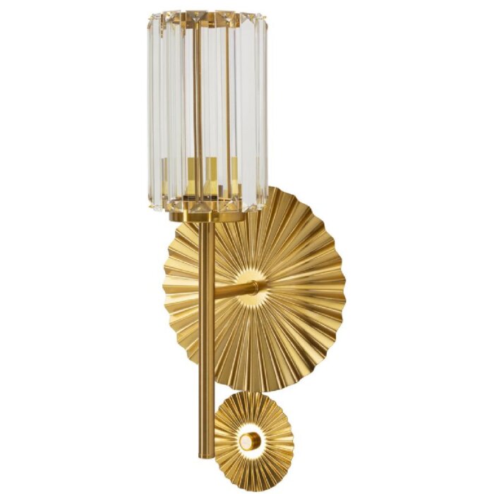 Mauro Ferretti Lampă de Perete Tirana 20x17x47 cm, 2xE14 – Auriu/Transparent