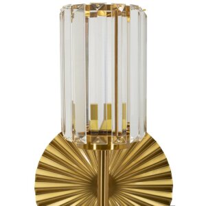 Mauro Ferretti Lampă de Perete Tirana 20x17x47 cm, 2xE14 – Auriu/Transparent