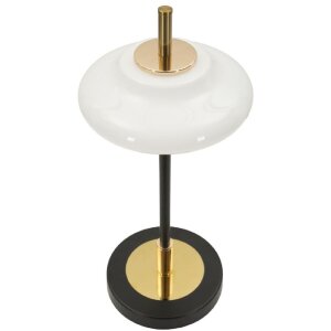 Mauro Ferretti Tischleuchte Vintage Glas Eisen Ø22x46 cm E14 ohne Leuchtmittel