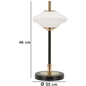 Mauro Ferretti Tischleuchte Vintage Glas Eisen Ø22x46 cm E14 ohne Leuchtmittel