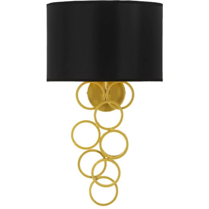 Mauro Ferretti Wandleuchte Rich gold schwarz 30x20x50 cm E27 ohne Leuchtmittel