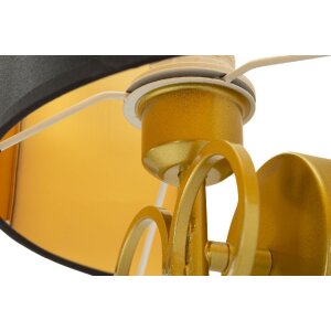 Mauro Ferretti Wandleuchte Rich gold schwarz 30x20x50 cm E27 ohne Leuchtmittel