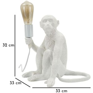 Lampă de masă Mauro Ferretti Maimuță Așezată Alb 33x33x32 cm E27