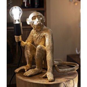 Mauro Ferretti Tischleuchte Affe sitzend gold 33x33x32 cm E27 ohne Leuchtmittel