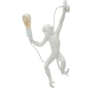 Mauro Ferretti Wandleuchte Affe weiß 32x32x64 cm E27 ohne Leuchtmittel