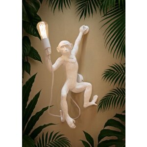 Mauro Ferretti Wandleuchte Affe weiß 32x32x64 cm E27 ohne Leuchtmittel