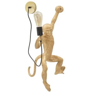 Mauro Ferretti Wandleuchte Affe gold 32x32x64 cm E27 ohne...