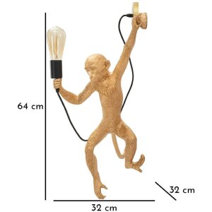 Mauro Ferretti Aplica de Perete Maimuță Auriu 32x32x64 cm E27