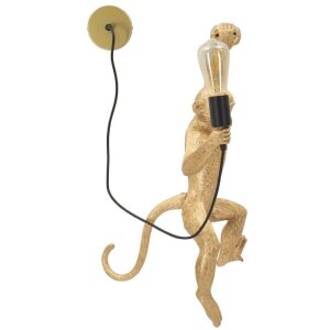 Mauro Ferretti Wandleuchte Affe gold 32x32x64 cm E27 ohne...