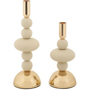 Mauro Ferretti Kerzenhalter Galaxy creme – 2er-Set...