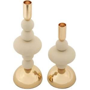 Mauro Ferretti Kerzenhalter Galaxy creme – 2er-Set...