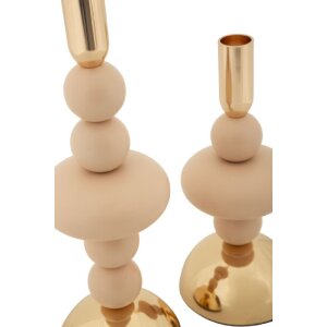 Mauro Ferretti Kerzenhalter Galaxy rosa – 2er-Set Ø 10x22 cm und Ø 10x30 cm