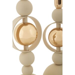 Mauro Ferretti Kerzenhalter Saturn creme – 2er-Set Ø 10x27 cm und Ø 10x33 cm