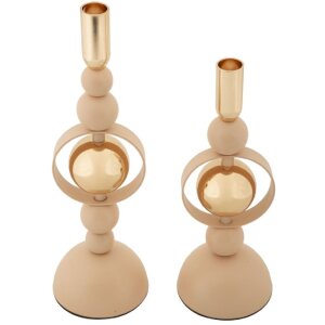 Mauro Ferretti Kerzenhalter Saturn rosa – 2er-Set...