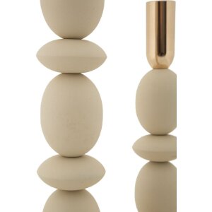 Mauro Ferretti Kerzenhalter Shuttle creme – 2er-Set Ø 10x25 cm und Ø 10x33,5 cm