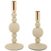 Mauro Ferretti Kerzenhalter Aster creme – 2er-Set Ø 10x20 cm und Ø 10x25,5 cm