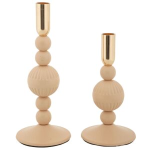 Mauro Ferretti Kerzenhalter Aster rosa – 2er-Set Ø 10x20 cm und Ø 10x25,5 cm