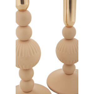 Mauro Ferretti Kerzenhalter Aster rosa – 2er-Set Ø 10x20 cm und Ø 10x25,5 cm