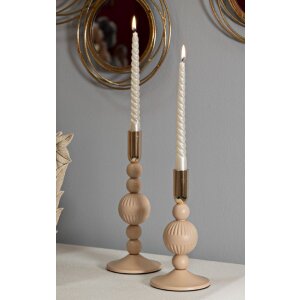 Mauro Ferretti Kerzenhalter Aster rosa – 2er-Set Ø 10x20 cm und Ø 10x25,5 cm