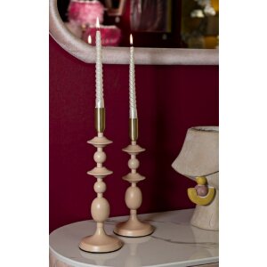 Mauro Ferretti Kerzenhalter Gemini rosa – 2er-Set Ø 10x29 cm und Ø 10x33 cm