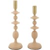 Mauro Ferretti Kerzenhalter Gemini rosa – 2er-Set Ø 10x29 cm und Ø 10x33 cm